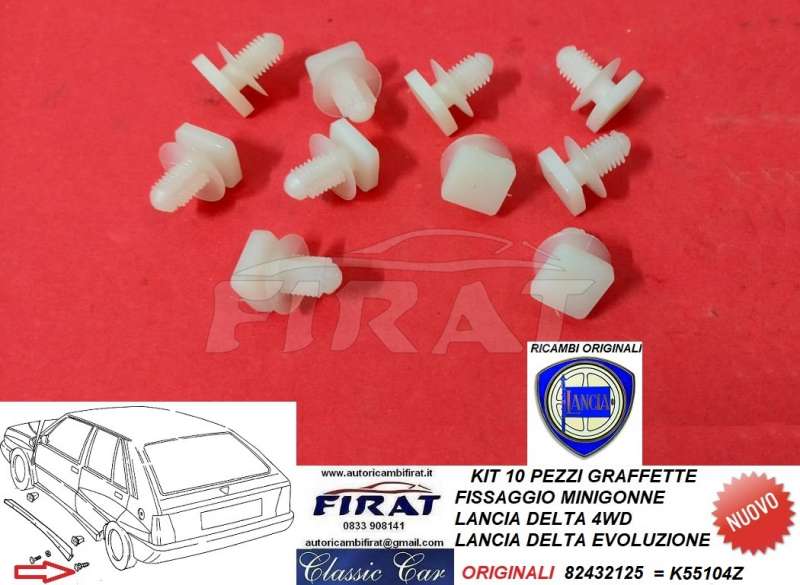 GRAFFETTE FISSAGGIO MINIGONNE LANCIA DELTA EVO (82432125)